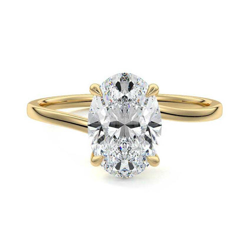 Fani - Oval Yellow Gold Lab Grown Diamond Engagement Ring | Nura Lab
