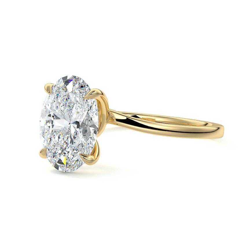 Fani - Oval Yellow Gold Lab Grown Diamond Engagement Ring | Nura Lab