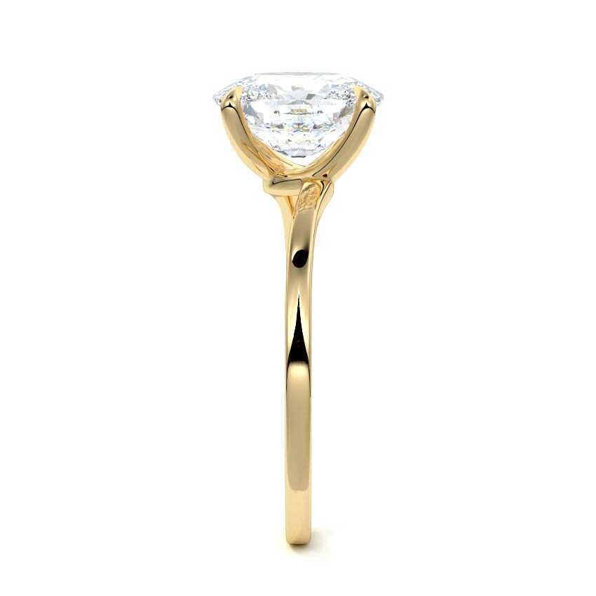 Fani - Cushion Yellow Gold Engagement Ring Side View | Nura Lab