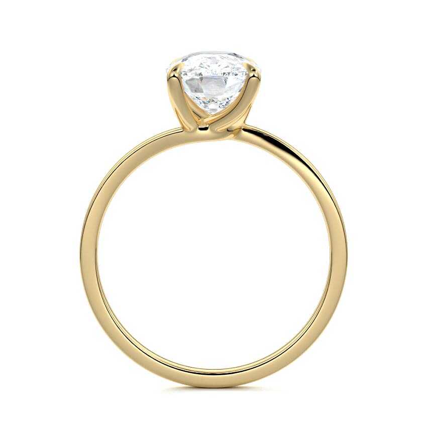 Fani - Cushion Yellow Gold Engagement Ring Profile View | Nura Lab