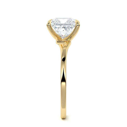 Fani - Princess Yellow Gold Engagement Ring Side View | Nura Lab