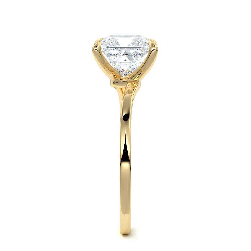 Fani princess solitaire lab grown diamond engagement ring in yellow gold