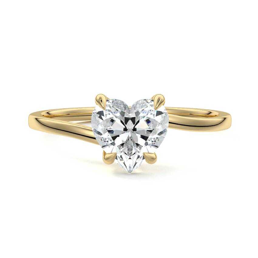 Fani - Heart Yellow Gold Lab Grown Diamond Engagement Ring | Nura Lab