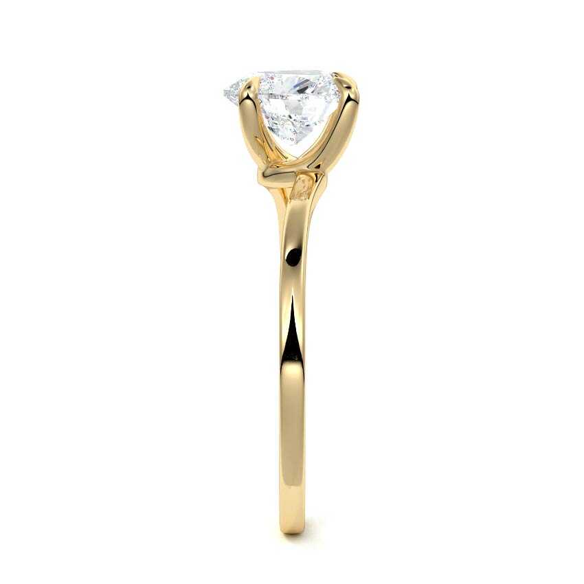 Fani - Heart Yellow Gold Engagement Ring Side View | Nura Lab