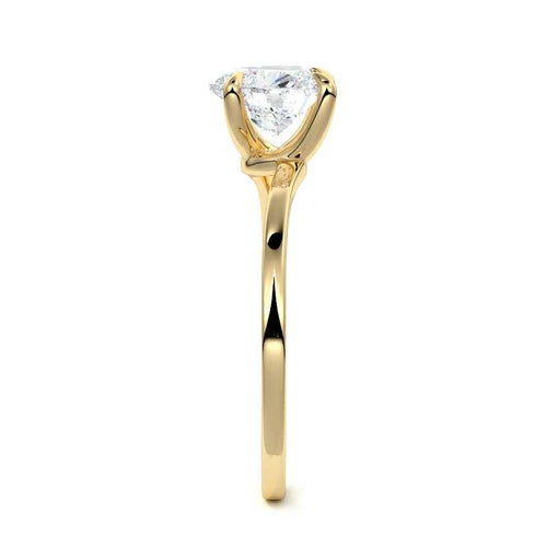 Fani - Heart Yellow Gold Engagement Ring Side View | Nura Lab