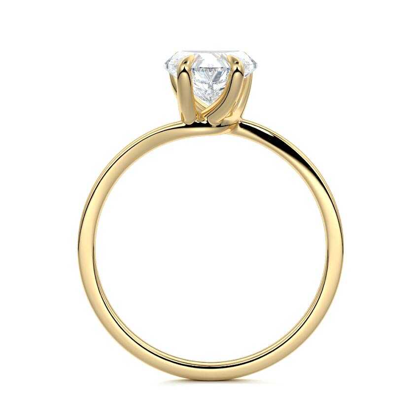 Fani - Heart Yellow Gold Engagement Ring Profile View | Nura Lab