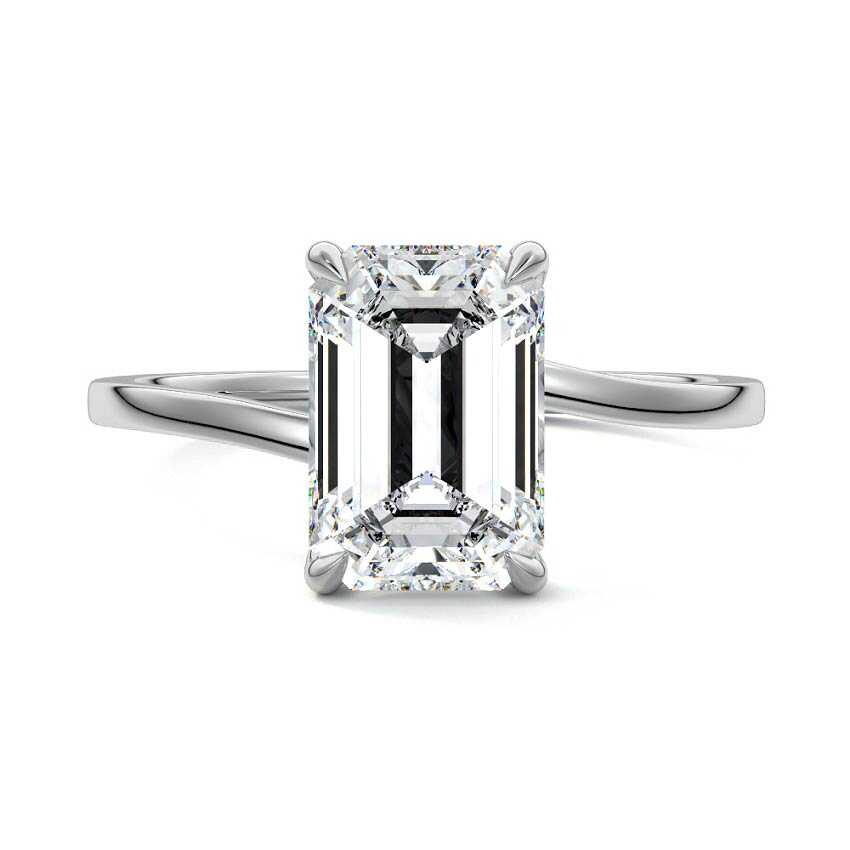 Fani - Emerald Cut White Gold Lab Grown Diamond Engagement Ring | Nura Lab