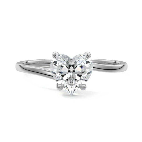 Fani - Heart White Gold Lab Grown Diamond Engagement Ring | Nura Lab