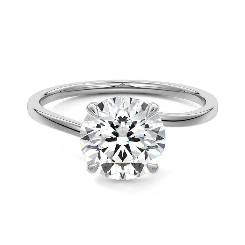Fani - Round Platinum Lab Grown Diamond Engagement Ring | Nura Lab