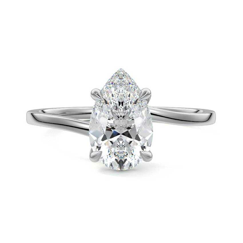 Fani - Pear Platinum Lab Grown Diamond Engagement Ring | Nura Lab