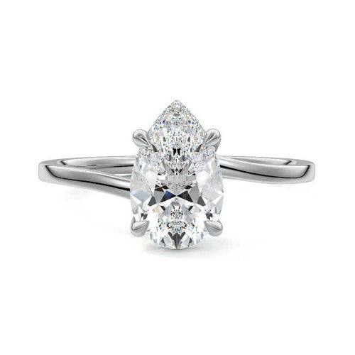 Fani - Pear Platinum Lab Grown Diamond Engagement Ring | Nura Lab