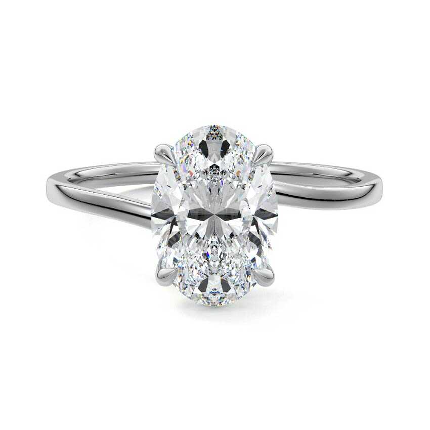 Fani - Oval Platinum Lab Grown Diamond Engagement Ring | Nura Lab