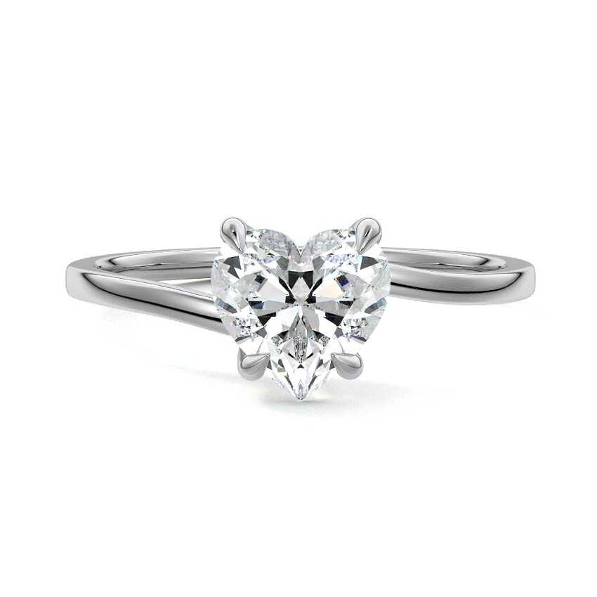 Fani - Heart Platinum Lab Grown Diamond Engagement Ring | Nura Lab