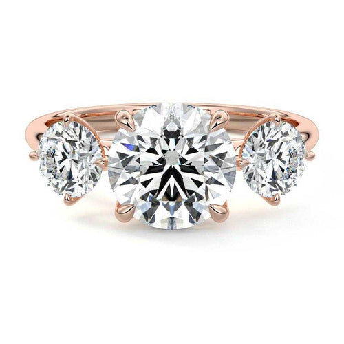 Faye - Round Rose Gold Lab Grown Diamond Engagement Ring | Nura Lab