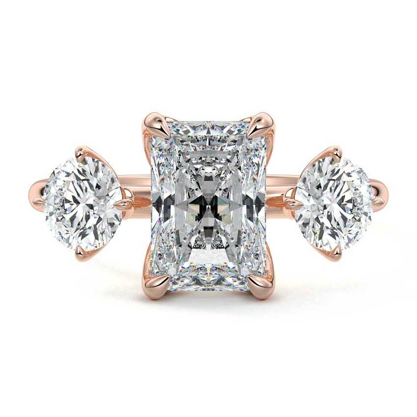 Faye - Radiant Rose Gold Lab Grown Diamond Engagement Ring | Nura Lab