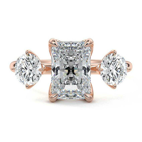 Faye - Radiant Rose Gold Lab Grown Diamond Engagement Ring | Nura Lab