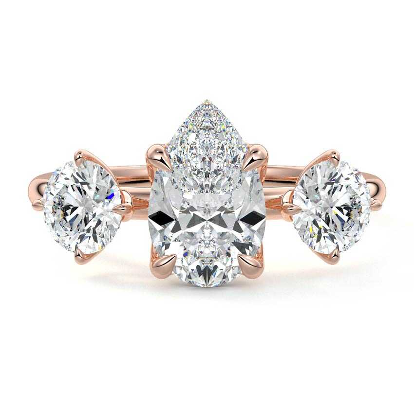 Faye - Pear Rose Gold Lab Grown Diamond Engagement Ring | Nura Lab