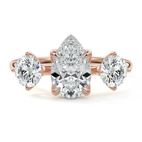 Faye - Pear Rose Gold Lab Grown Diamond Engagement Ring | Nura Lab