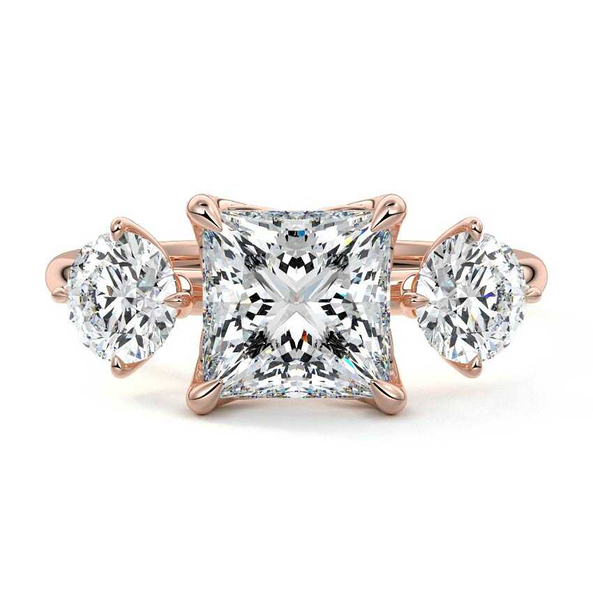 Faye - Princess Rose Gold Lab Grown Diamond Engagement Ring | Nura Lab