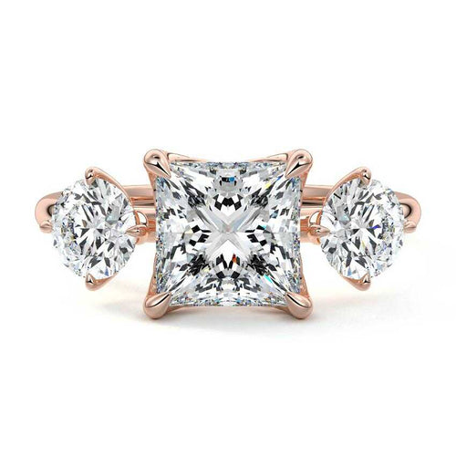 Faye - Princess Rose Gold Lab Grown Diamond Engagement Ring | Nura Lab