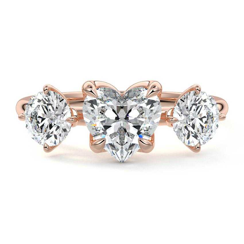 Faye - Heart Rose Gold Lab Grown Diamond Engagement Ring | Nura Lab