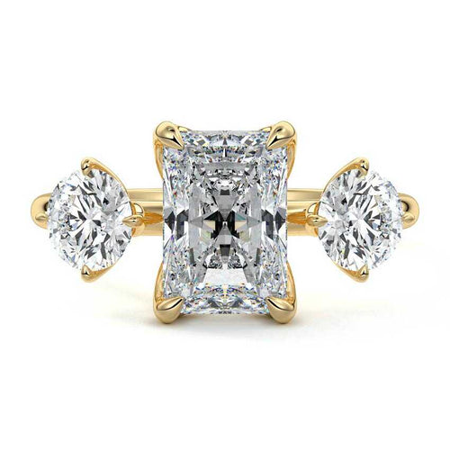 Faye - Radiant Yellow Gold Lab Grown Diamond Engagement Ring | Nura Lab
