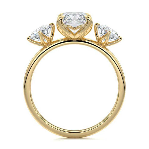 Faye - Radiant Yellow Gold Engagement Ring Side View | Nura Lab