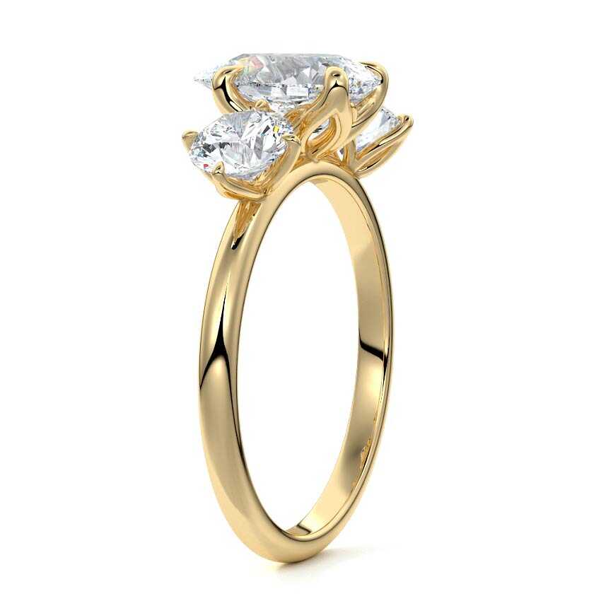 Faye - Pear Yellow Gold Engagement Ring Profile View | Nura Lab