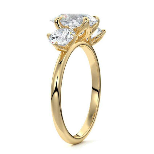 Faye - Pear Yellow Gold Engagement Ring Profile View | Nura Lab