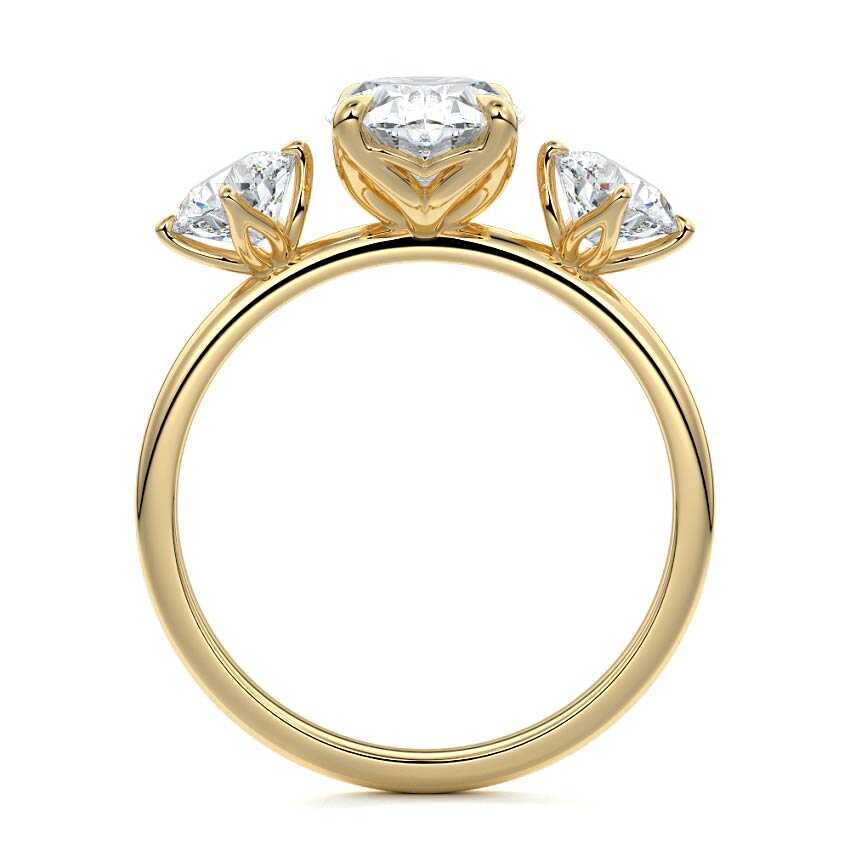 Faye - Oval Yellow Gold Engagement Ring Side View | Nura Lab