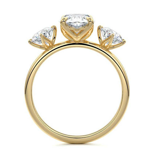 Faye - Oval Yellow Gold Engagement Ring Side View | Nura Lab