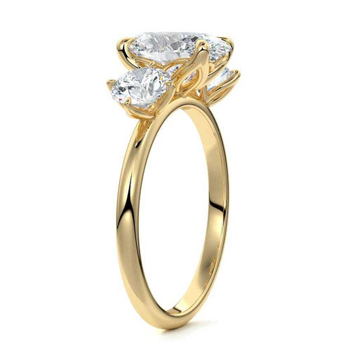 Faye - Oval Yellow Gold Engagement Ring Profile View | Nura Lab