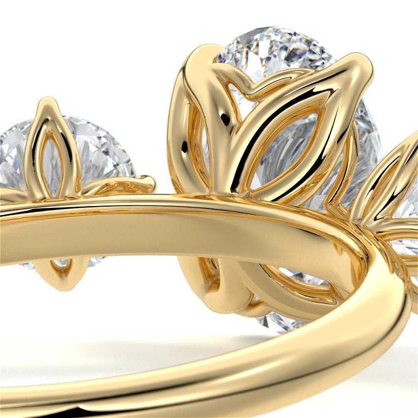 Faye - Oval Yellow Gold Engagement Ring Detail View | Nura Lab