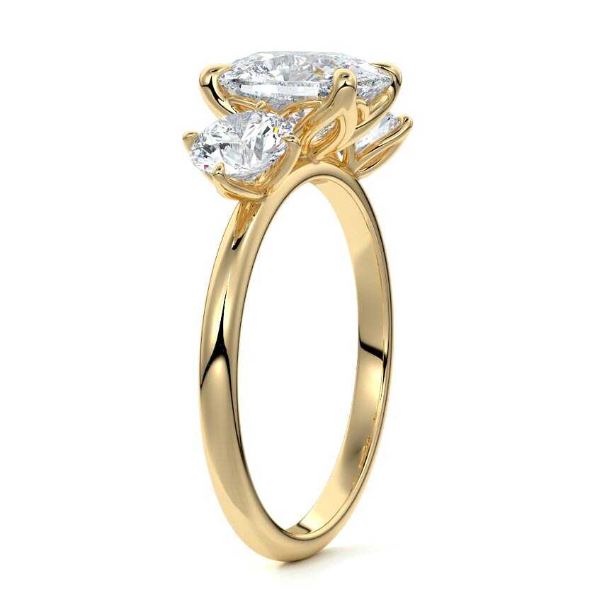 Faye - Cushion Yellow Gold Lab Grown Diamond Engagement Ring | Nura Lab