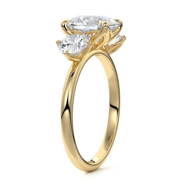 Faye - Cushion Three-Stone Lab Grown Diamond Engagement Ring