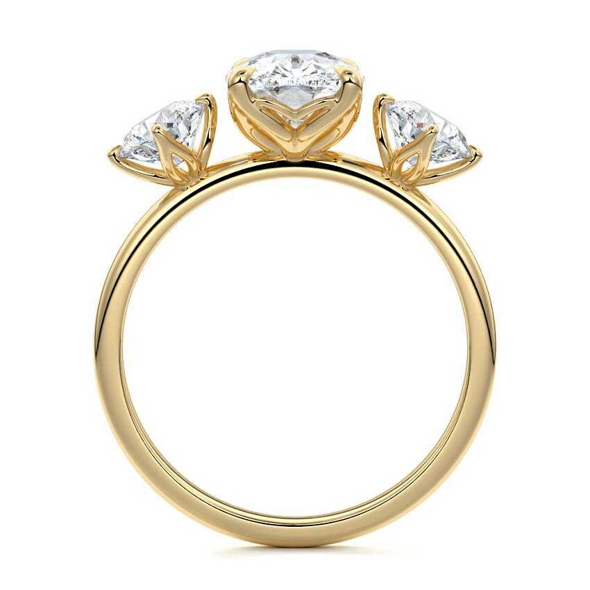 Faye - Cushion Yellow Gold Engagement Ring Side View | Nura Lab