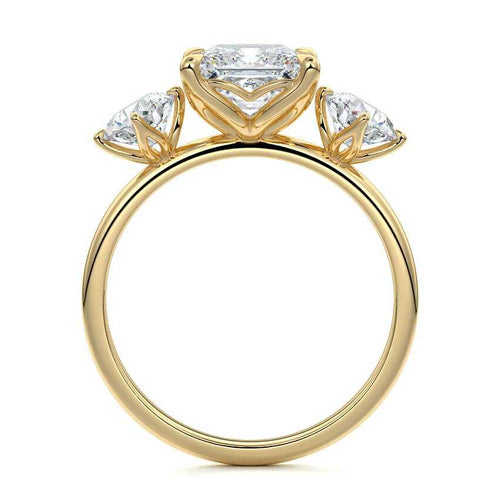 Faye - Princess Yellow Gold Engagement Ring Side View | Nura Lab