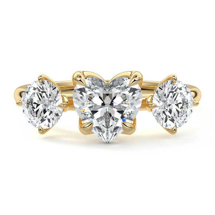 Faye - Heart Yellow Gold Lab Grown Diamond Engagement Ring | Nura Lab