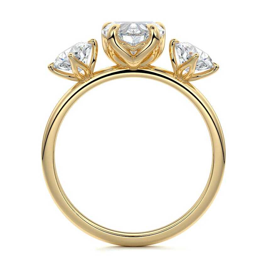 Faye - Heart Yellow Gold Engagement Ring Side View | Nura Lab