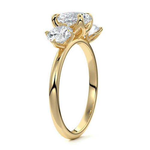 Faye - Heart Yellow Gold Engagement Ring Profile View | Nura Lab