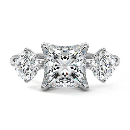 Faye - Princess White Gold Lab Grown Diamond Engagement Ring | Nura Lab