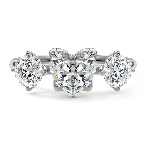 Faye - Heart White Gold Lab Grown Diamond Engagement Ring | Nura Lab