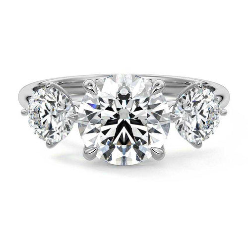 Faye - Round Platinum Lab Grown Diamond Engagement Ring | Nura Lab