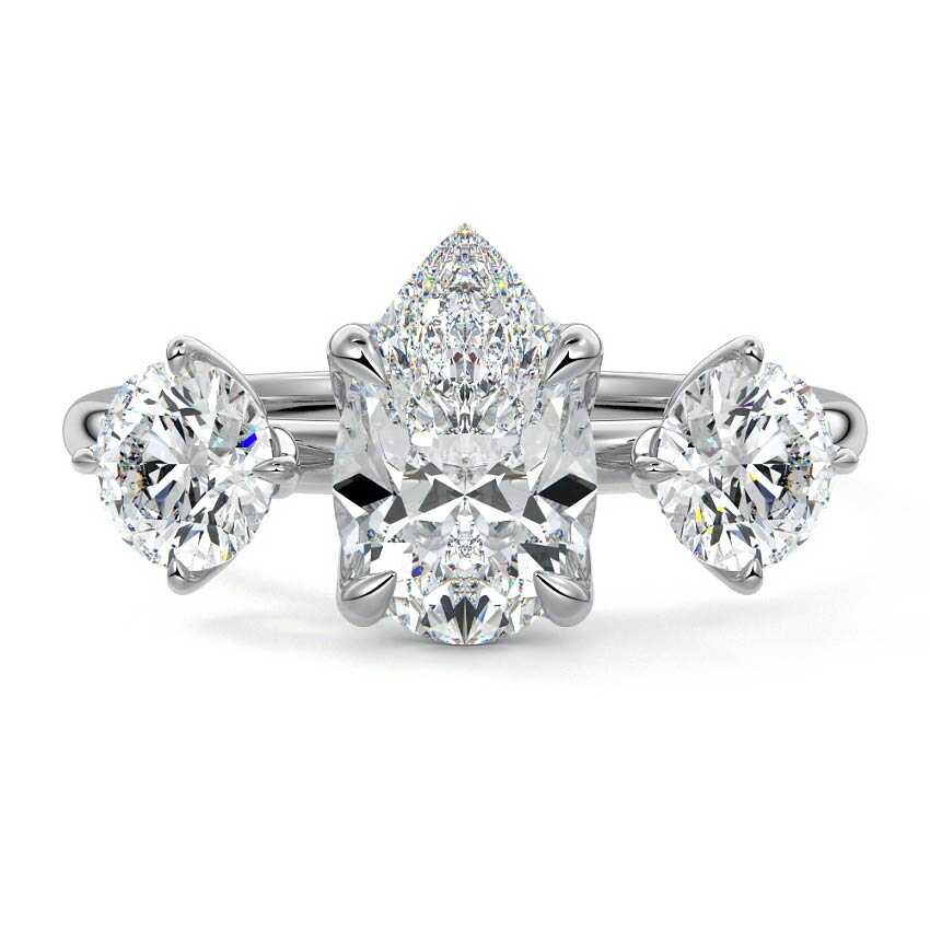 Faye - Pear Platinum Lab Grown Diamond Engagement Ring | Nura Lab