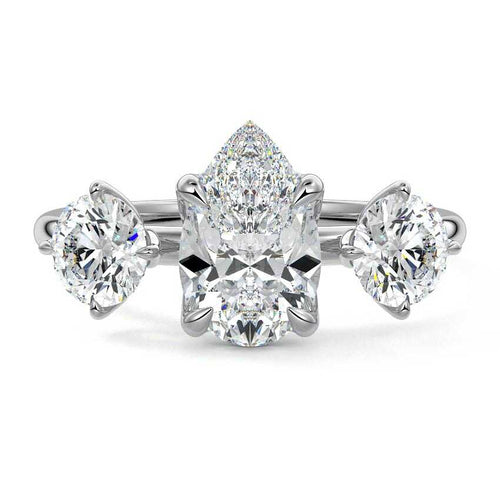 Faye - Pear Platinum Lab Grown Diamond Engagement Ring | Nura Lab