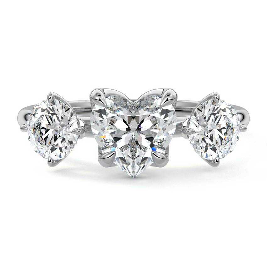 Faye - Heart Platinum Lab Grown Diamond Engagement Ring | Nura Lab