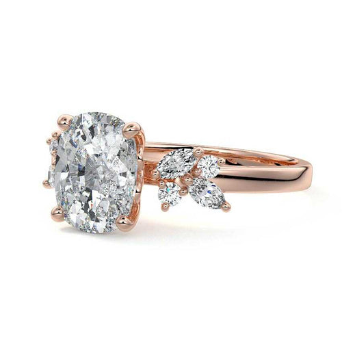 Fiorella - Cushion Rose Gold Lab Grown Diamond Engagement Ring | Nura Lab
