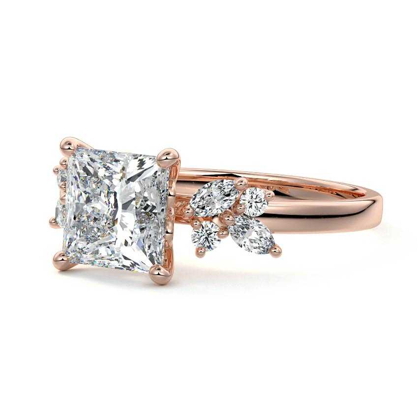 Fiorella - Princess Rose Gold Lab Grown Diamond Engagement Ring | Nura Lab