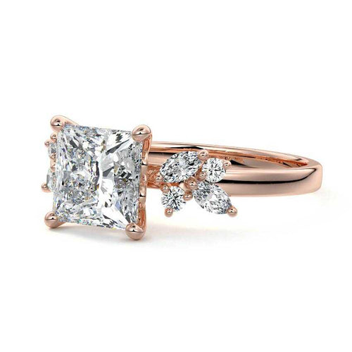 Fiorella - Princess Rose Gold Lab Grown Diamond Engagement Ring | Nura Lab