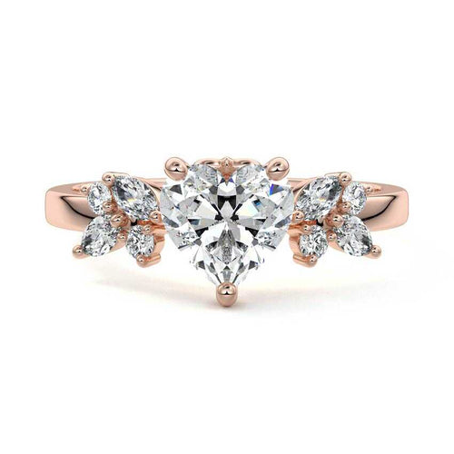 Fiorella - Heart Rose Gold Lab Grown Diamond Engagement Ring | Nura Lab